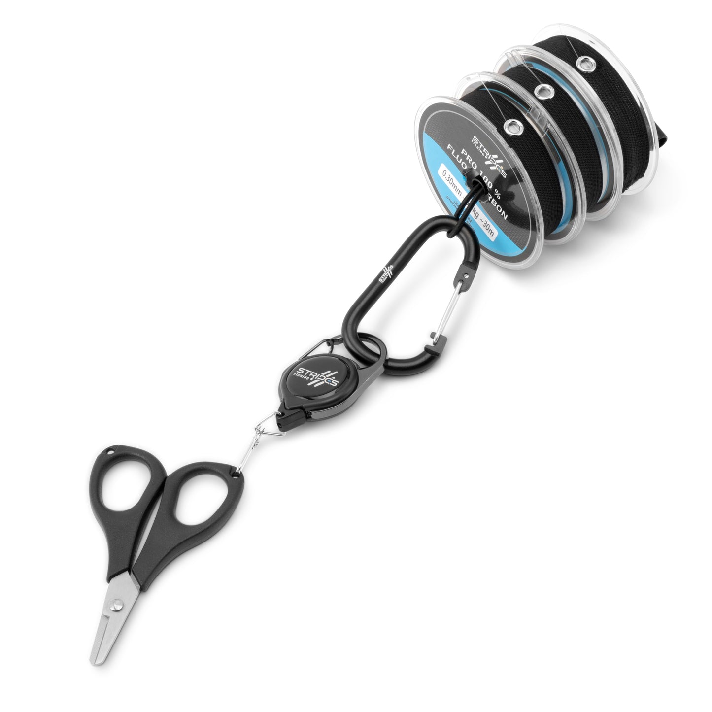 Stripes Leader Set -Vorfachsystem, Fluorcarbon Vorfach, Angelschere-