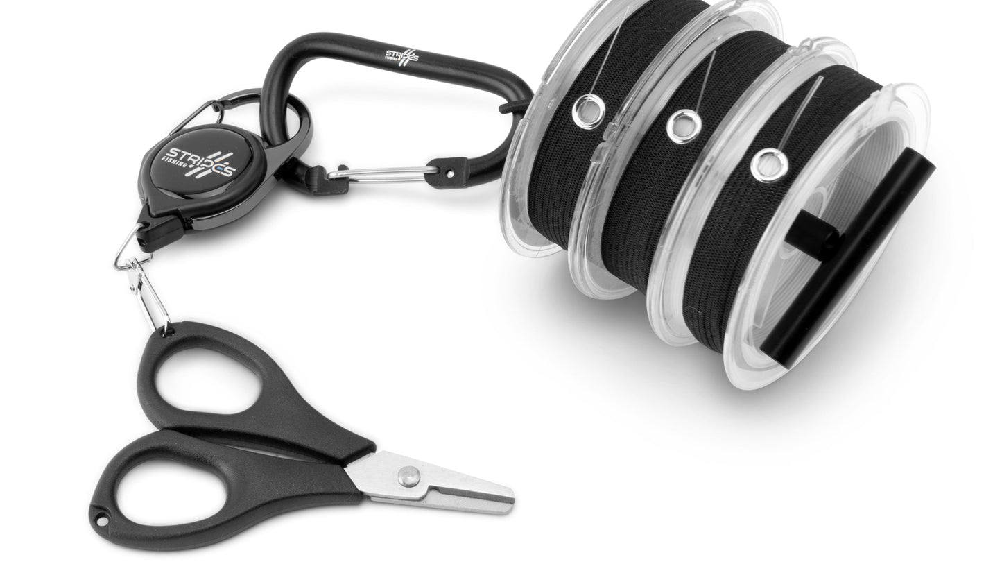 Stripes Leader Set -Vorfachsystem, Fluorcarbon Vorfach, Angelschere-